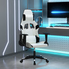 Gaming massage chair artificial leather white and black
