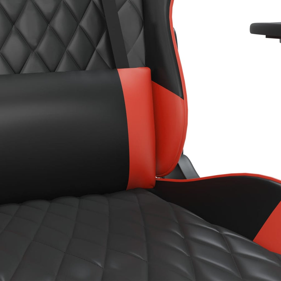Massage gamestoel met voetensteun kunstleer zwart en rood Zwart en rood Met voetensteun