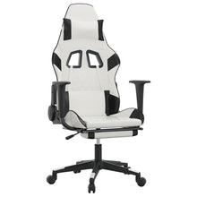 Massage gamestoel met voetensteun kunstleer wit en zwart Wit en zwart Met voetensteun