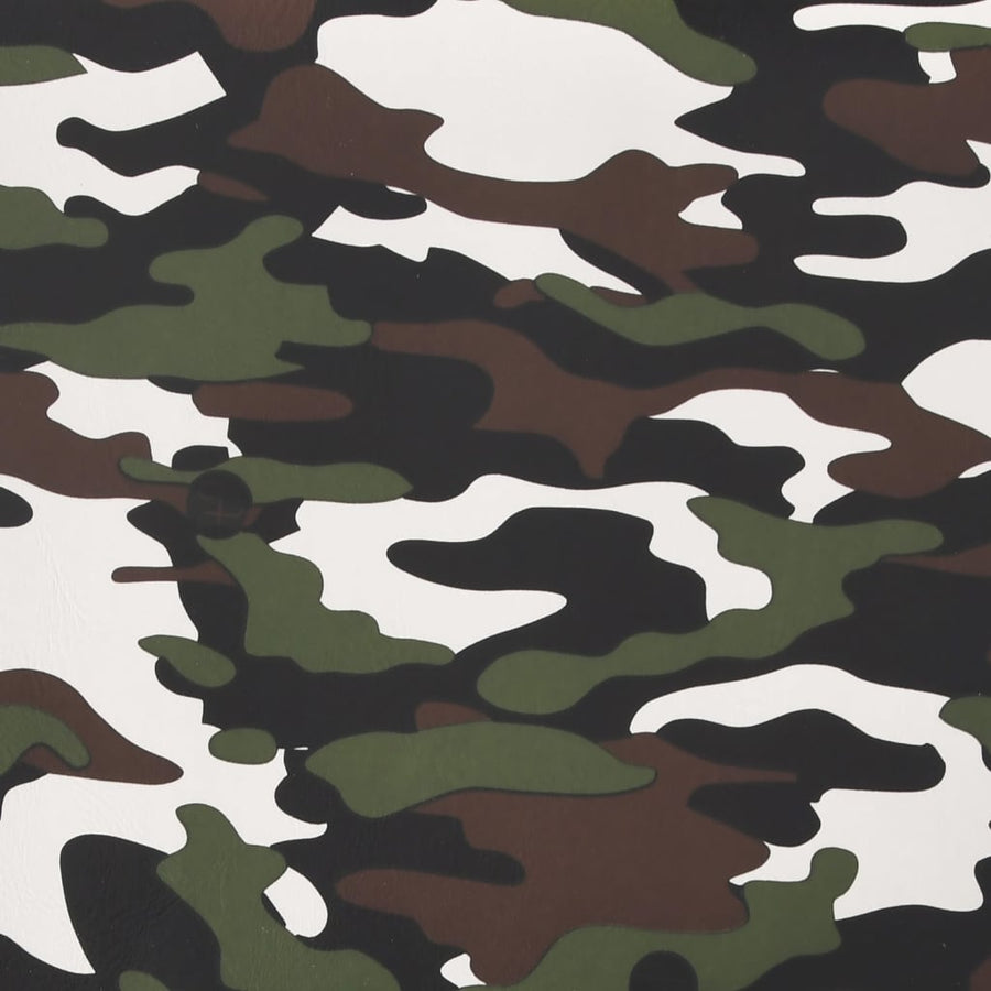 Massage gamestoel met voetensteun kunstleer zwart en camouflage Zwart en camouflage Met voetensteun