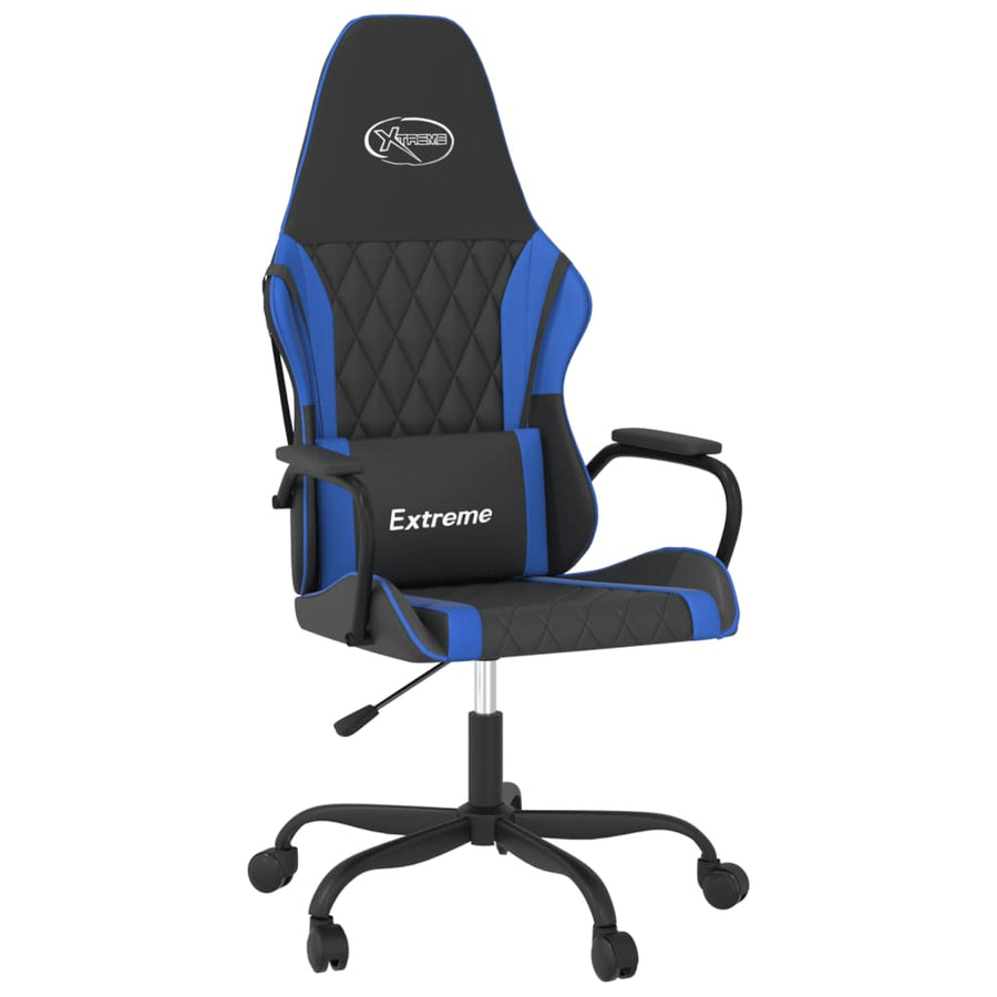 Massage Gamestoel Kunstleer Zwart en blauw