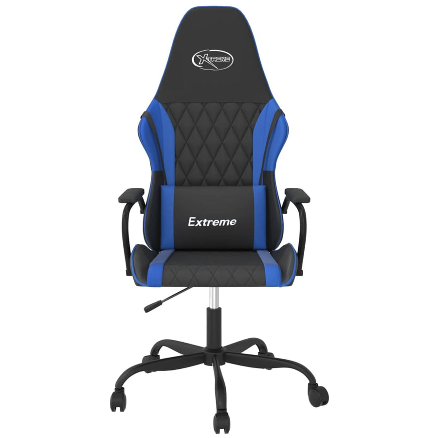 Massage Gamestoel Kunstleer Zwart en blauw
