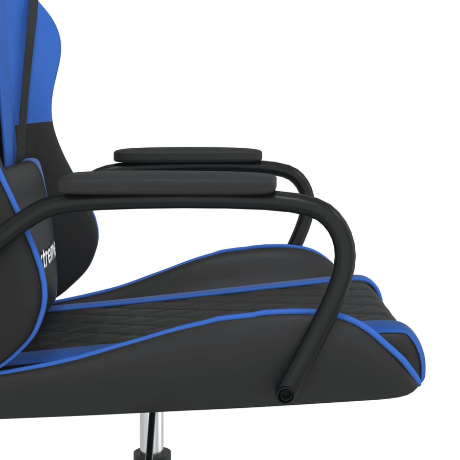 Massage Gamestoel Kunstleer Zwart en blauw
