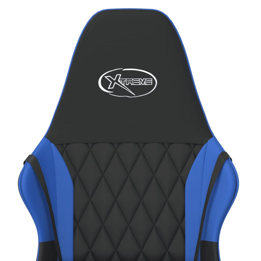 Massage Gamestoel Kunstleer Zwart en blauw
