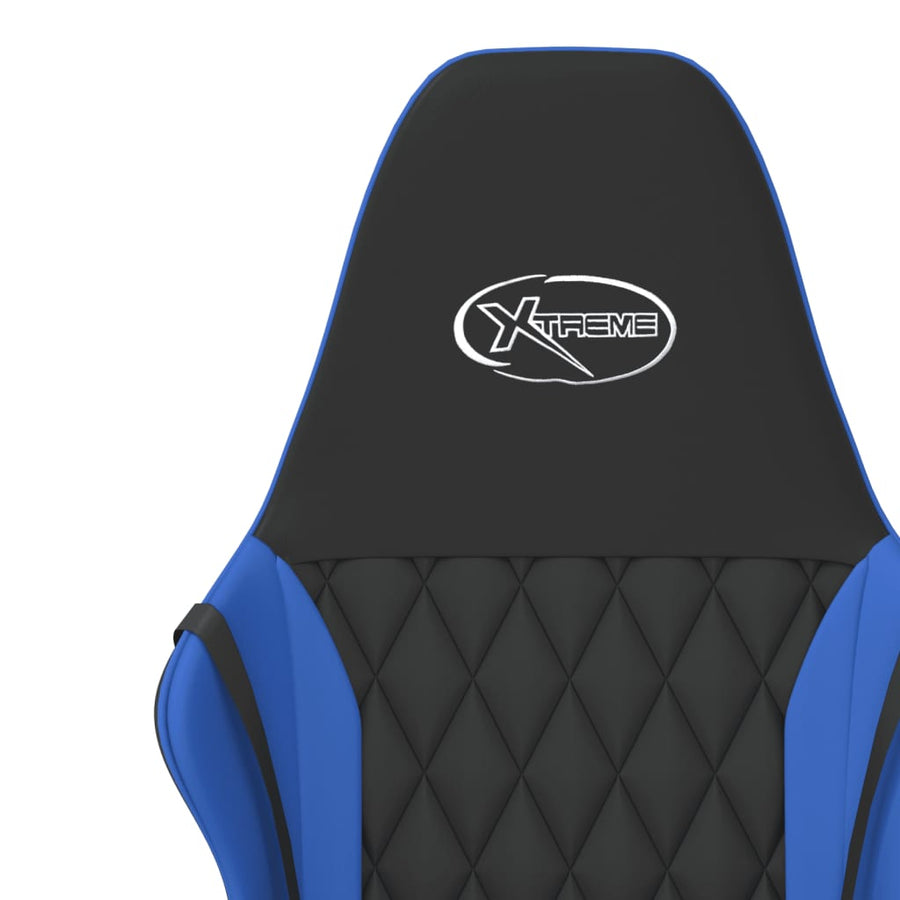 Massage Gamestoel Kunstleer Zwart en blauw