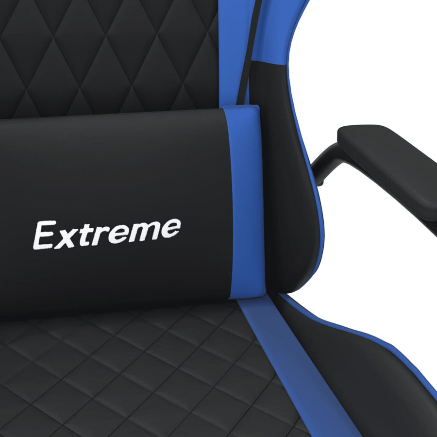 Massage Gamestoel Kunstleer Zwart en blauw