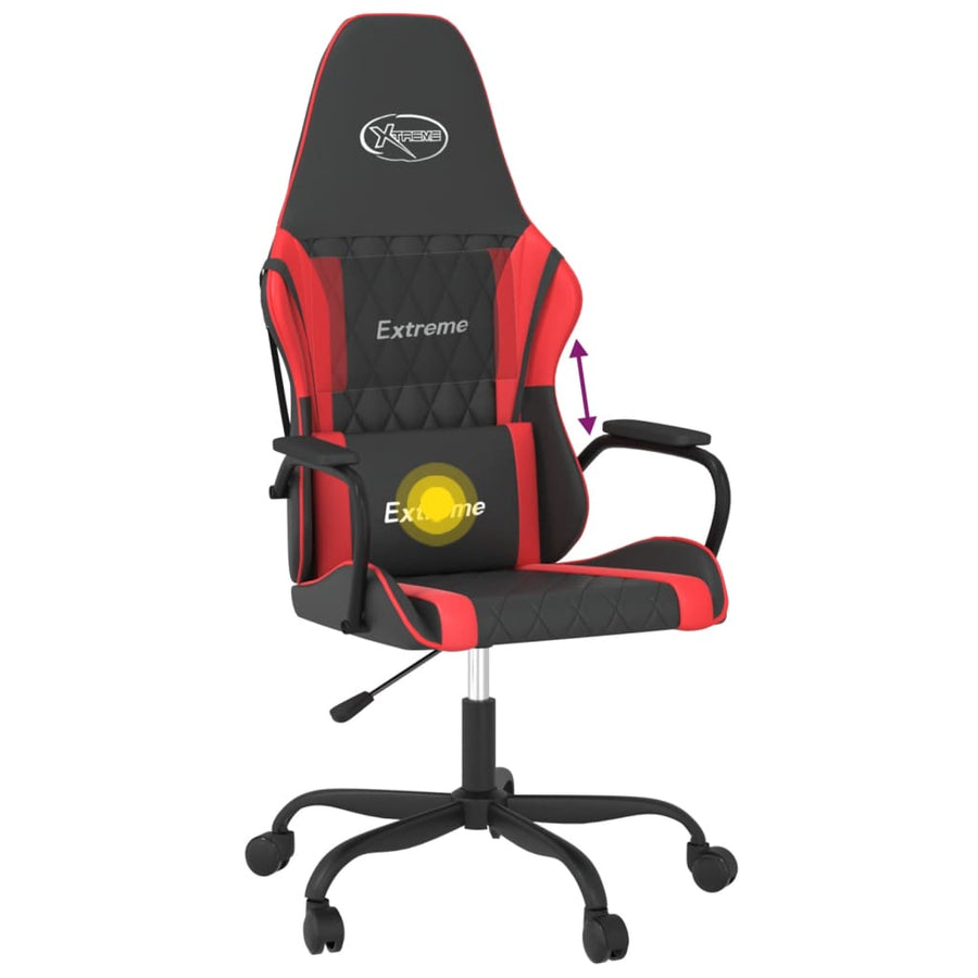 Massage Gamestoel Kunstleer Zwart en rood