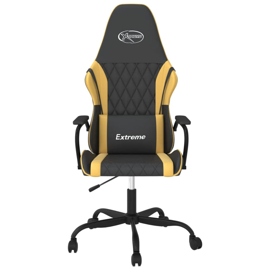 Massage Gamestoel Kunstleer Kleurig Zwart en goud