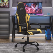Massage gaming chair faux leather black and gold