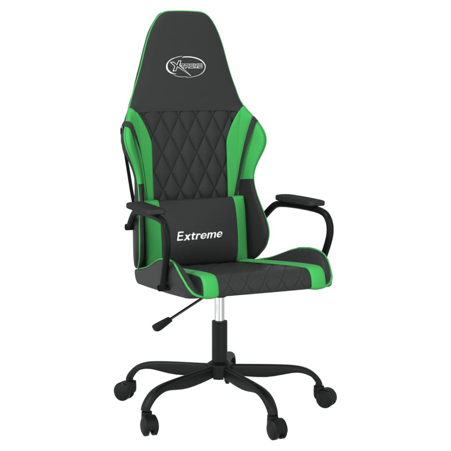 Massage Gamestoel Kunstleer Zwart en groen