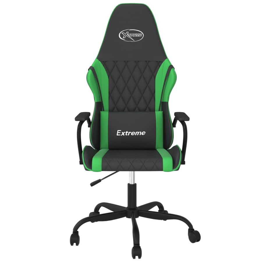 Massage Gamestoel Kunstleer Zwart en groen