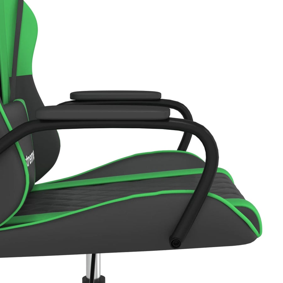 Massage Gamestoel Kunstleer Zwart en groen