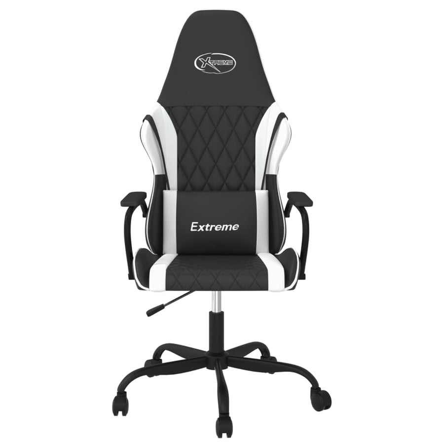Massage Gamestoel Kunstleer Zwart en wit