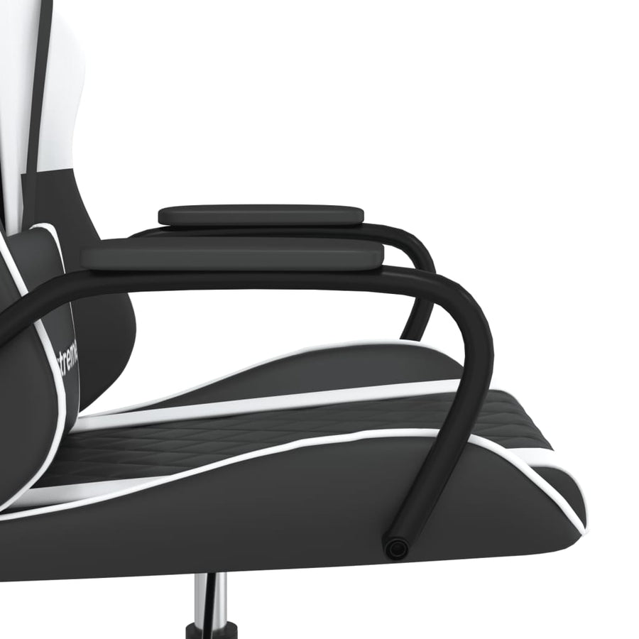 Massage Gamestoel Kunstleer Zwart en wit
