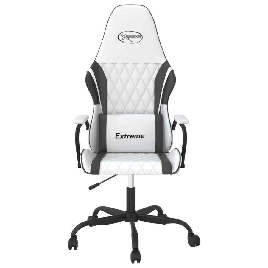 Massage Gamestoel Kunstleer Wit en zwart