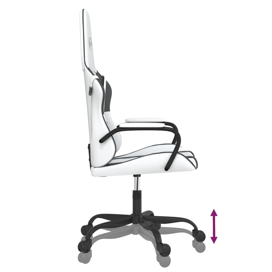 Massage Gamestoel Kunstleer Wit en zwart