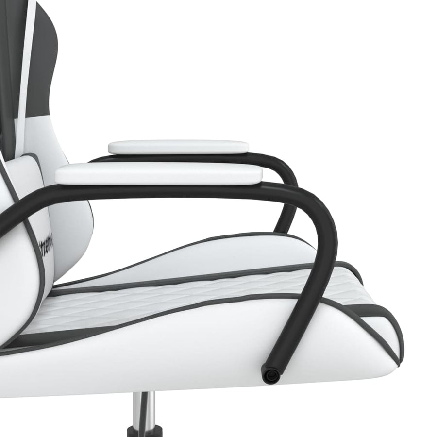 Massage Gamestoel Kunstleer Wit en zwart