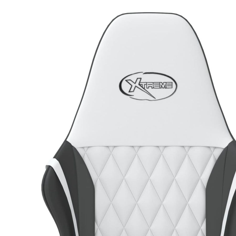 Massage Gamestoel Kunstleer Wit en zwart