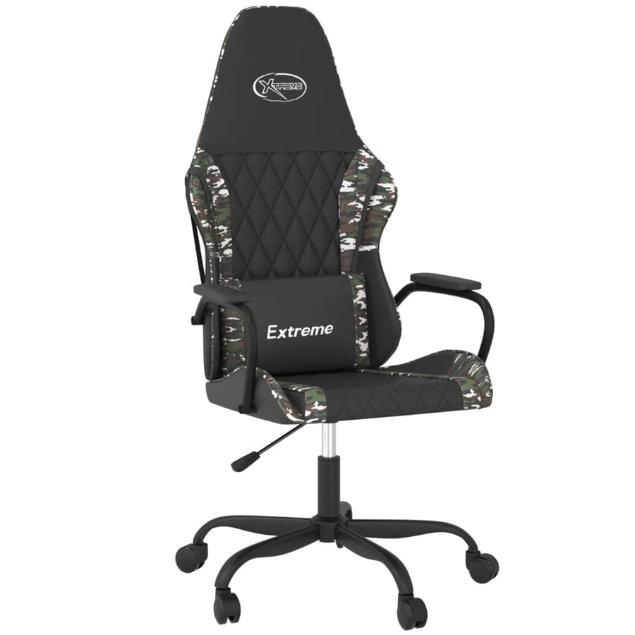 Massage Gamestoel Kunstleer Zwart en camouflage