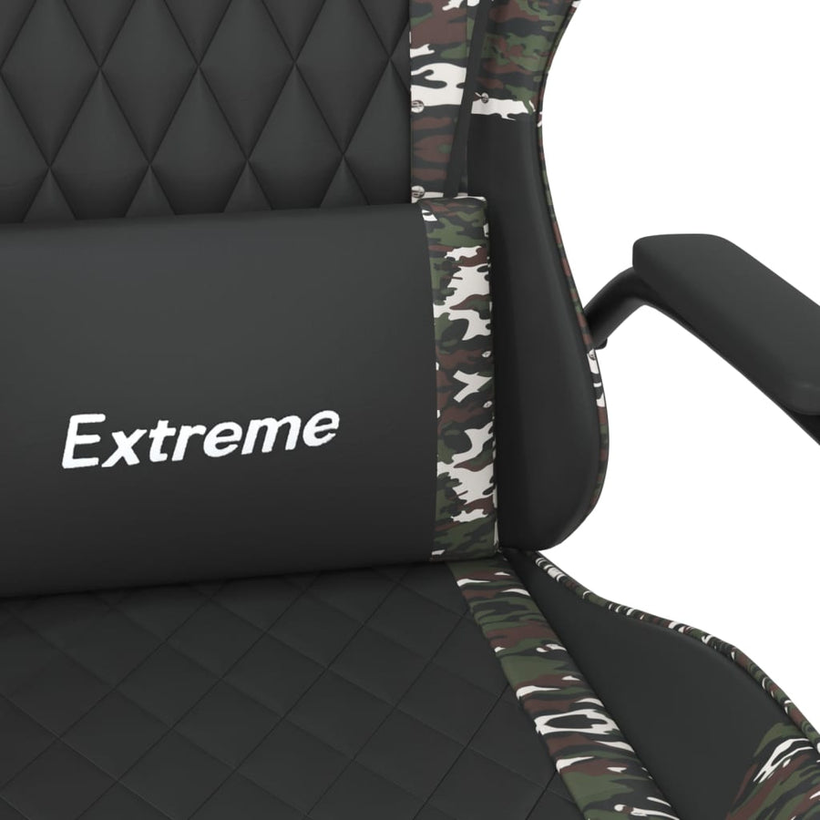 Massage Gamestoel Kunstleer Zwart en camouflage