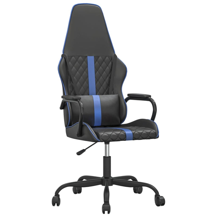 Massage gamestoel kunstleer zwart en blauw Blauw