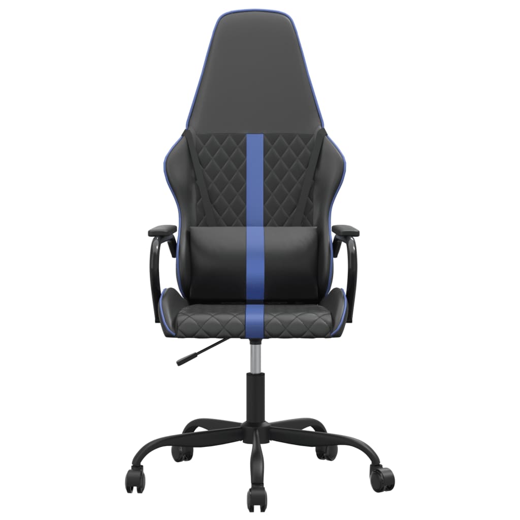 Massage gamestoel kunstleer zwart en blauw Blauw