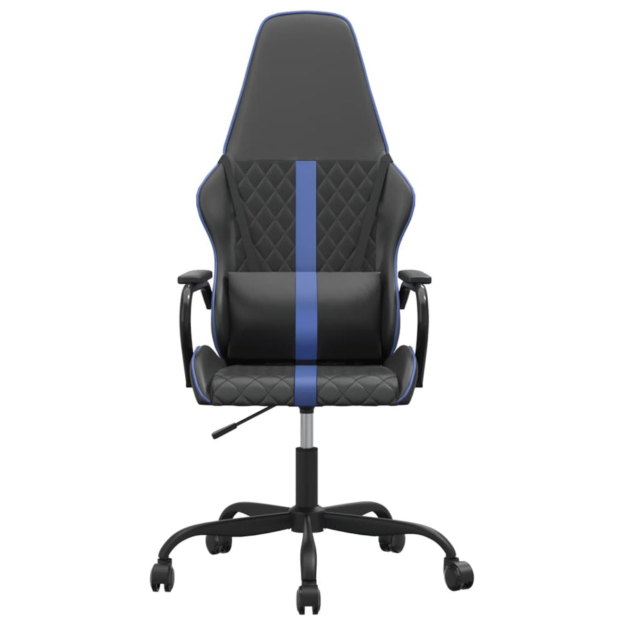 Massage gamestoel kunstleer zwart en blauw Blauw
