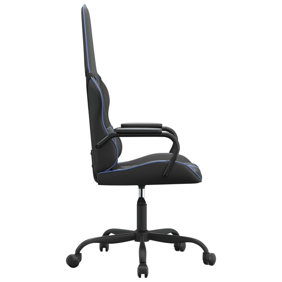 Massage gamestoel kunstleer zwart en blauw Blauw
