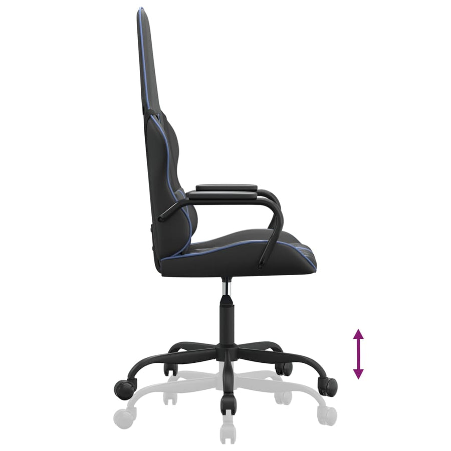 Massage gamestoel kunstleer zwart en blauw Blauw