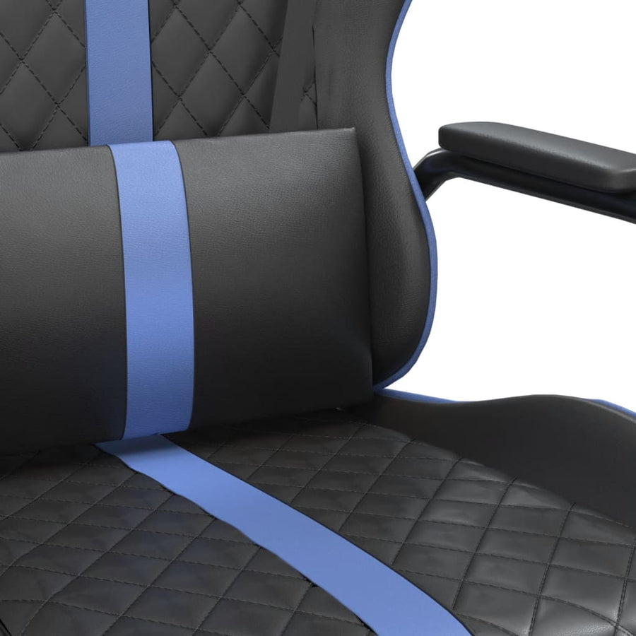 Massage gamestoel kunstleer zwart en blauw Blauw