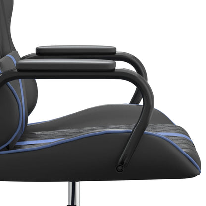 Massage gamestoel kunstleer zwart en blauw Blauw