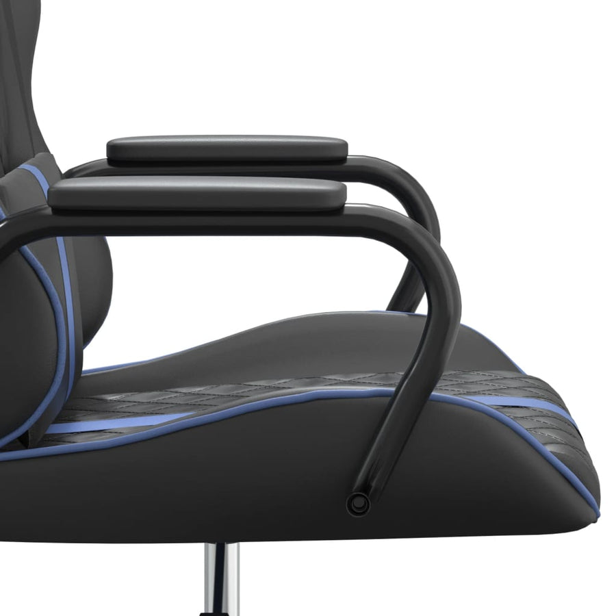 Massage gamestoel kunstleer zwart en blauw Blauw