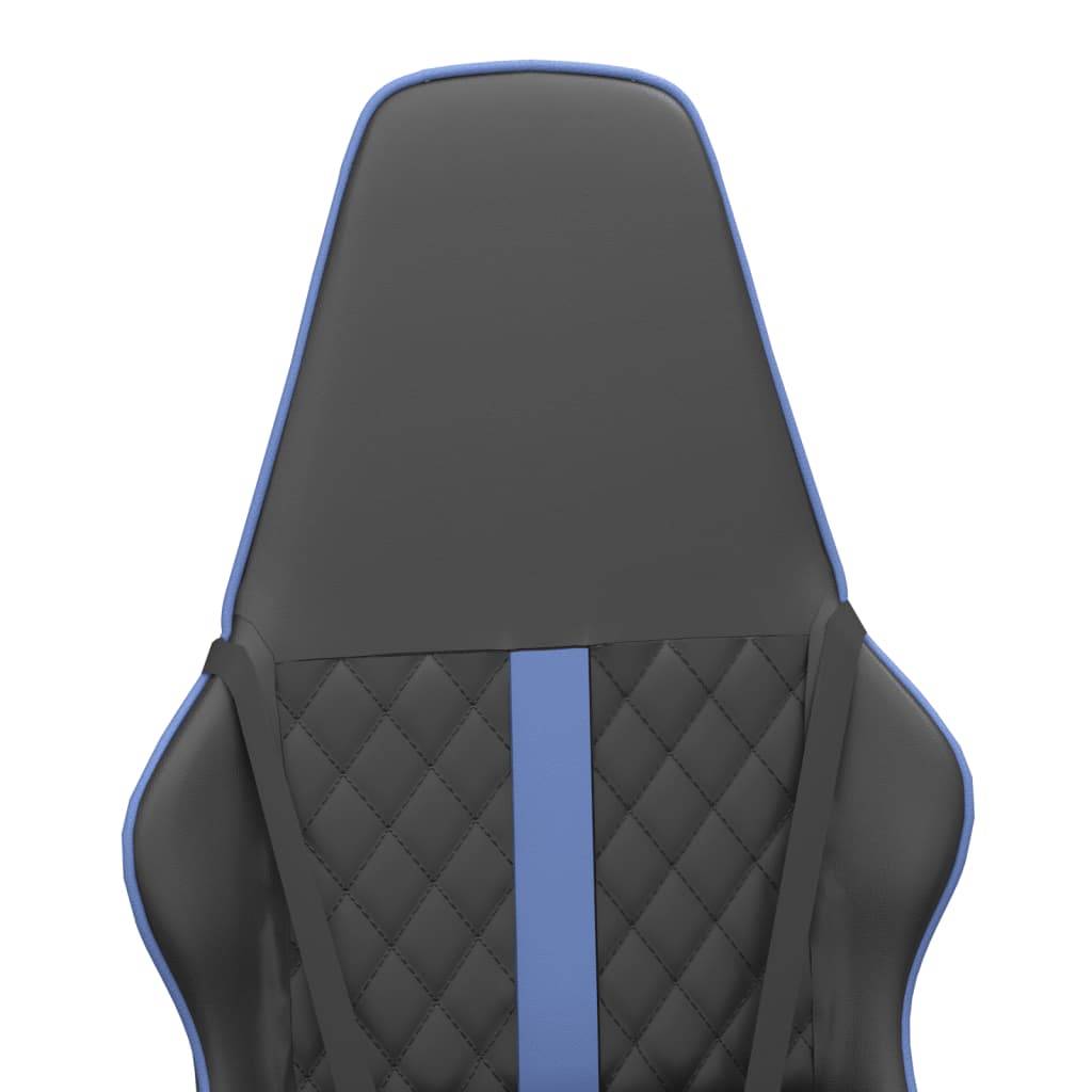 Massage gamestoel kunstleer zwart en blauw Blauw