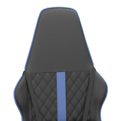 Massage gamestoel kunstleer zwart en blauw Blauw