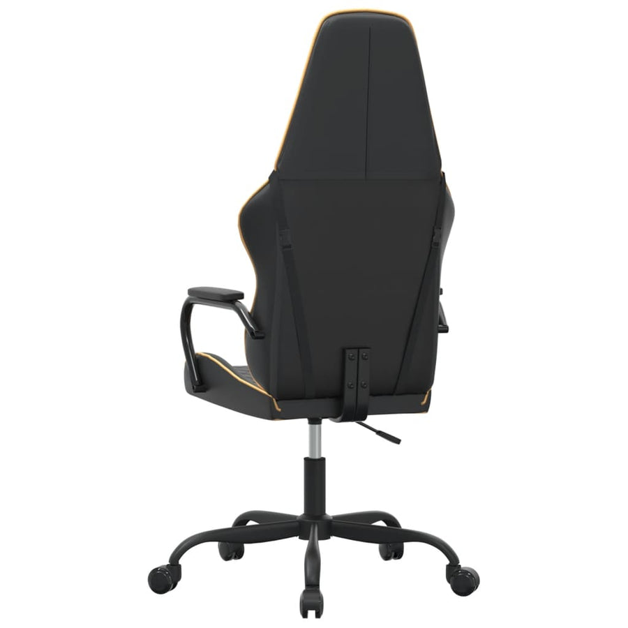 Massage Gamestoel Kunstleer Zwart En Goudkleurig