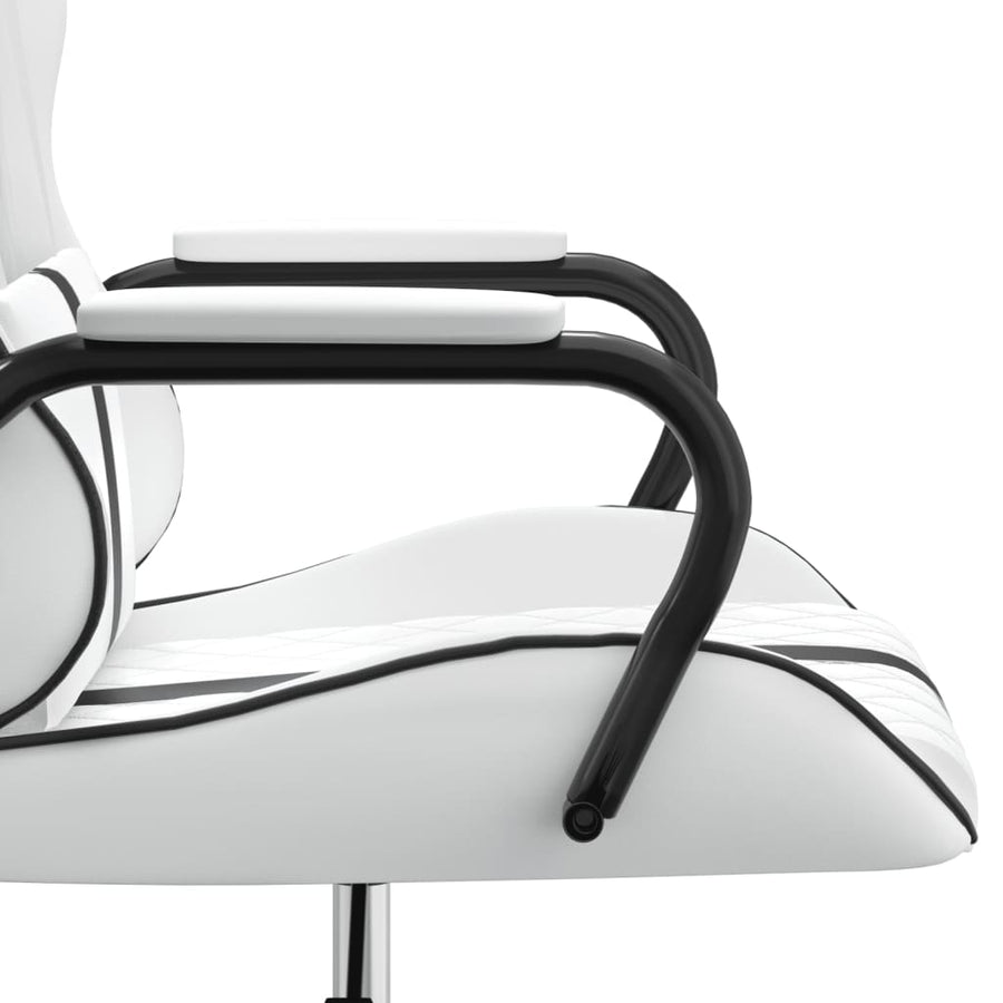 Massage gamestoel kunstleer zwart en wit Wit