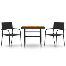 3-Delige Tuinset Poly Rattan 2 Zwart