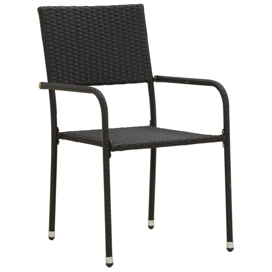 3-Delige Tuinset Poly Rattan 2 Zwart