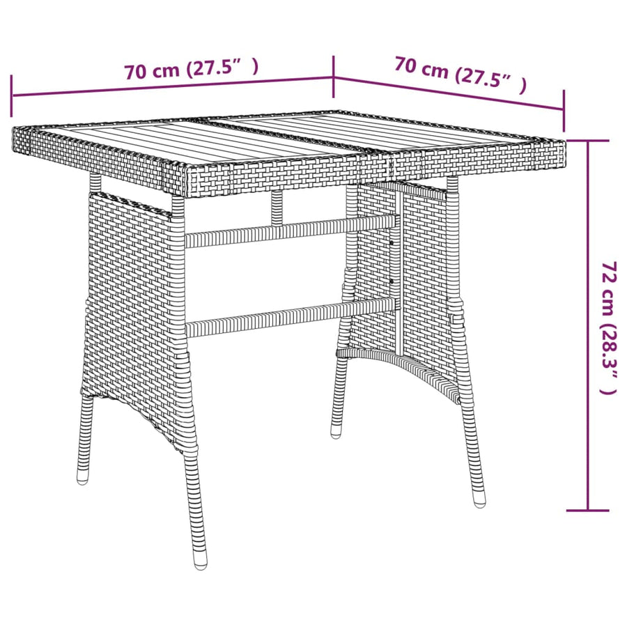 3-Delige Tuinset Poly Rattan 2 Zwart en crème