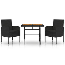 Tuinset Poly Rattan 3 Zwart