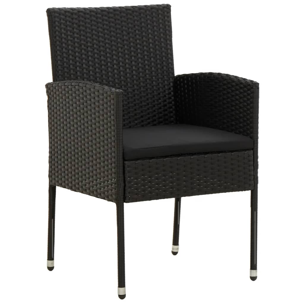 Tuinset Poly Rattan 3 Zwart