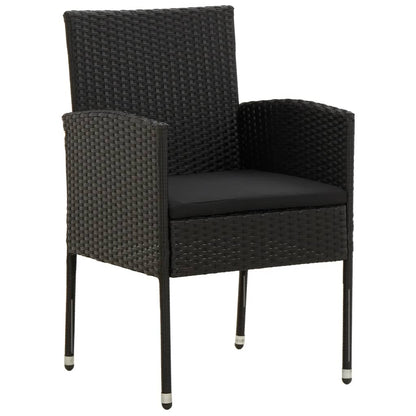 Tuinset Poly Rattan 3 Zwart