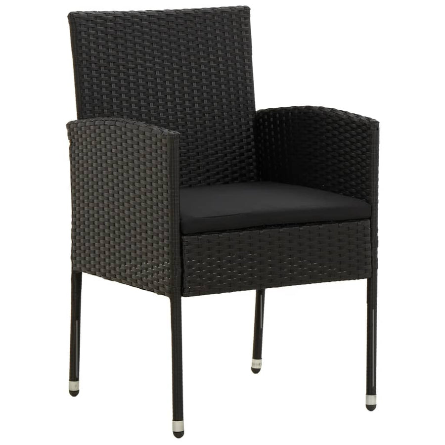 Tuinset Poly Rattan 3 Zwart
