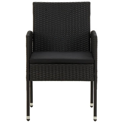 Tuinset Poly Rattan 3 Zwart