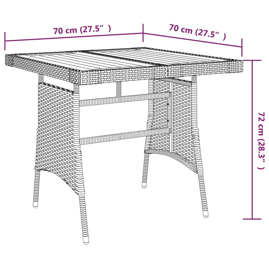 Tuinset Poly Rattan 3 Zwart