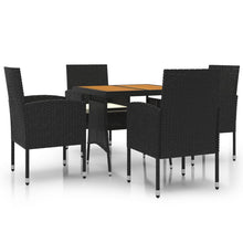 5-Delige Tuinset Poly Rattan 4 Zwart en crème