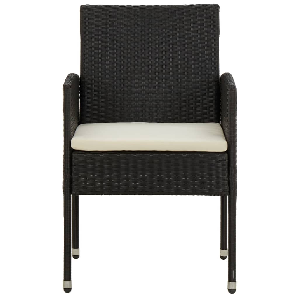 5-Delige Tuinset Poly Rattan 4 Zwart en crème