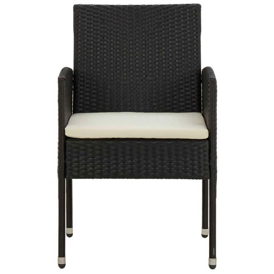 5-Delige Tuinset Poly Rattan 4 Zwart en crème