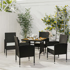5-piece Outdoor Lounge Set poly rattan black