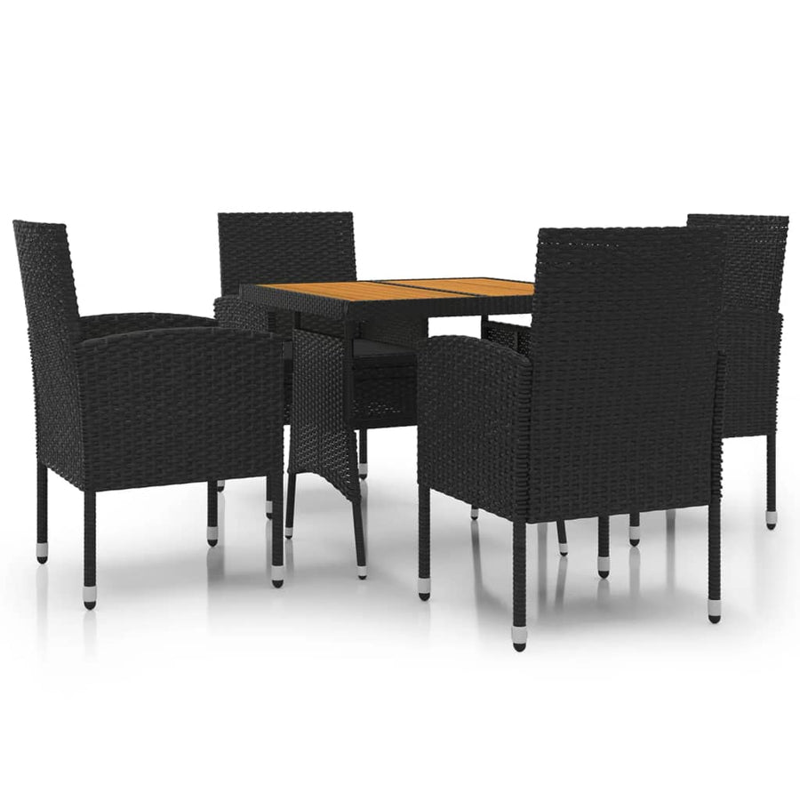 5-Delige Tuinset Poly Rattan 4 Zwart